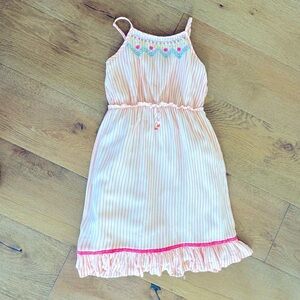 ⚡️Jessica Simpson Youth Dress Mid to Maxi Length Peach Stripe Dress